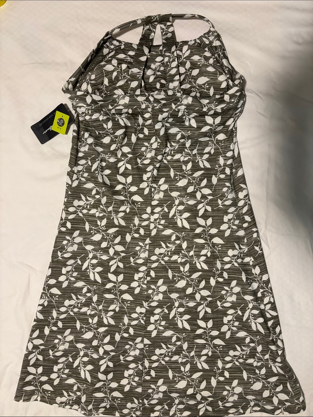 Eddie Bauer Olive Green One-Shoulder Floral Dress